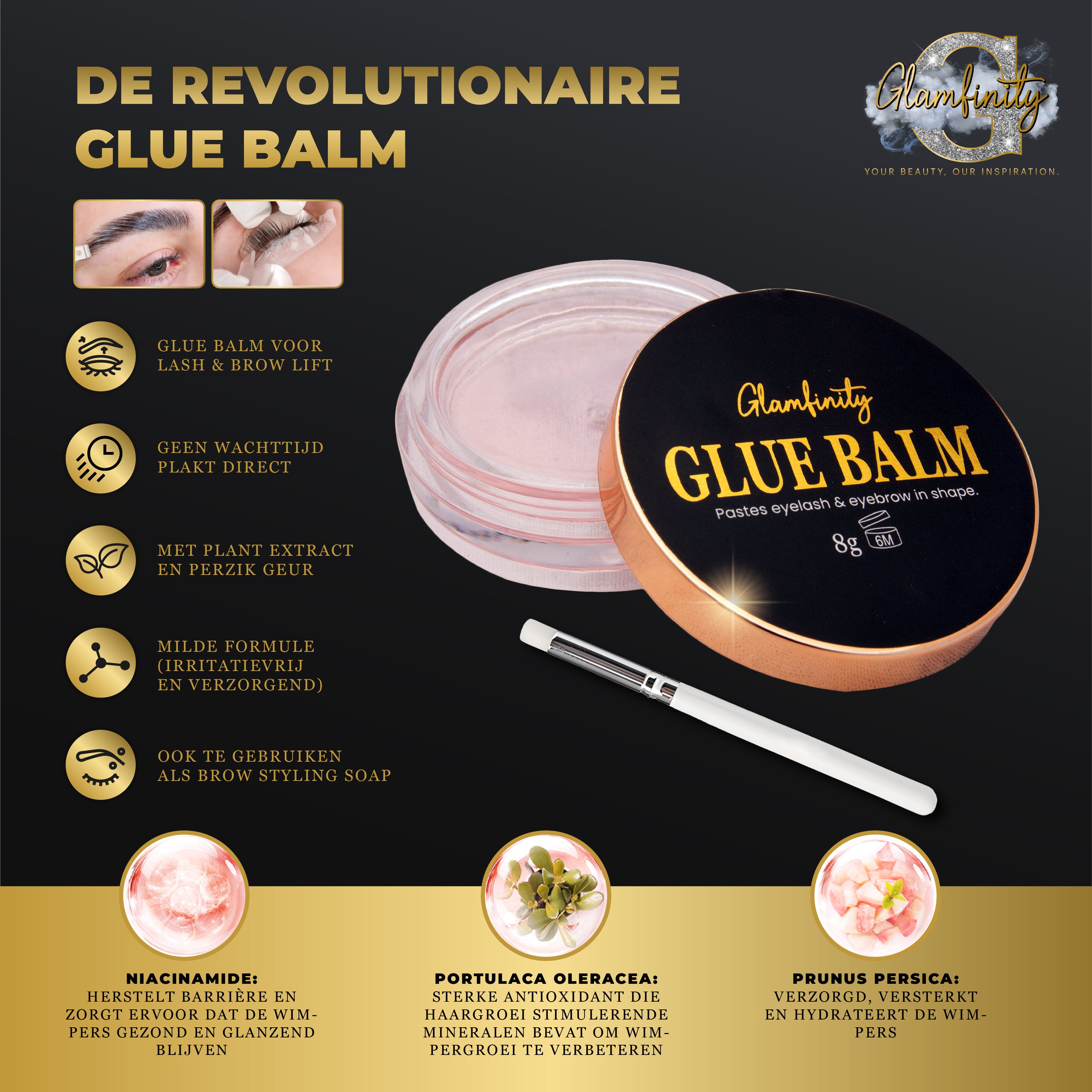 2in1 Lash lift & Brow lamination kit - met glue balm